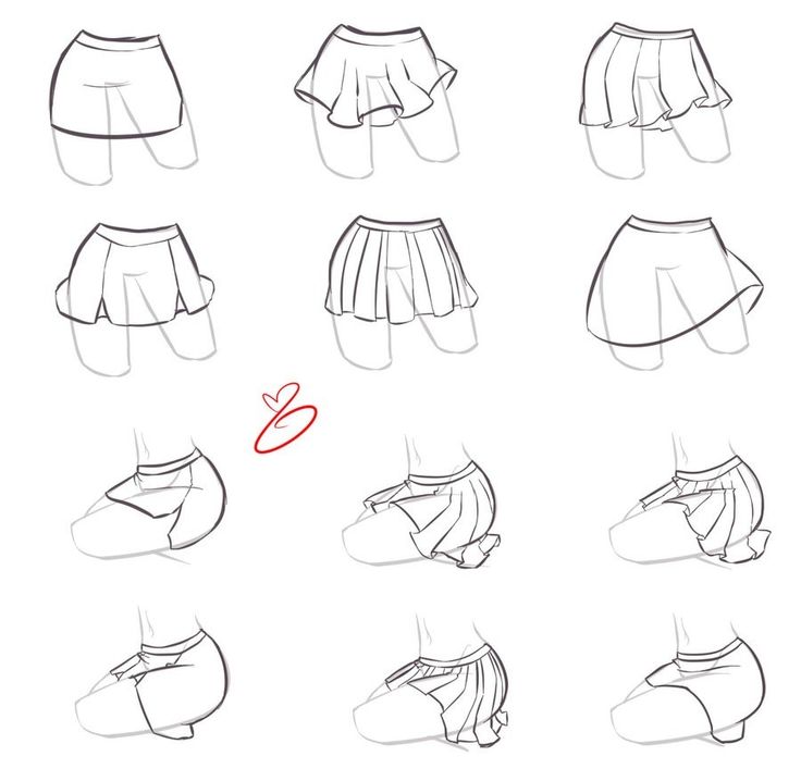 how to draw skirt tutorial (1)
